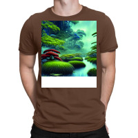 Digital Painting Scene Of A Realistic Jungle And L T-shirt | Artistshot