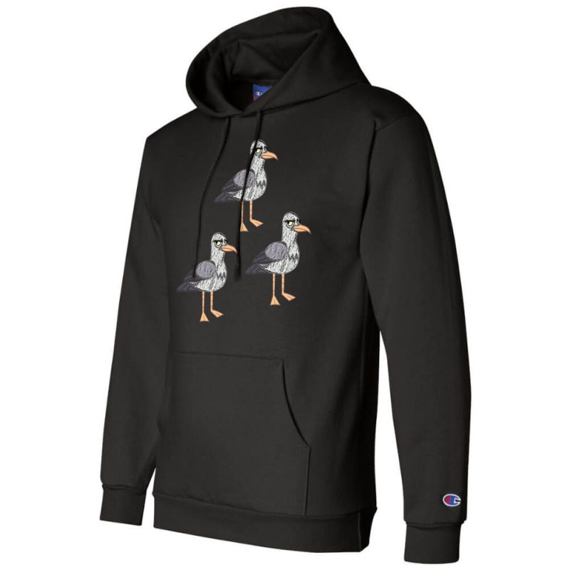 Angry Seagull Bird Bored Birds Funny Quote Champion Hoodie by houkealgdals | Artistshot