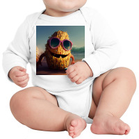 Smiling Corn Creature Long Sleeve Baby Bodysuit | Artistshot