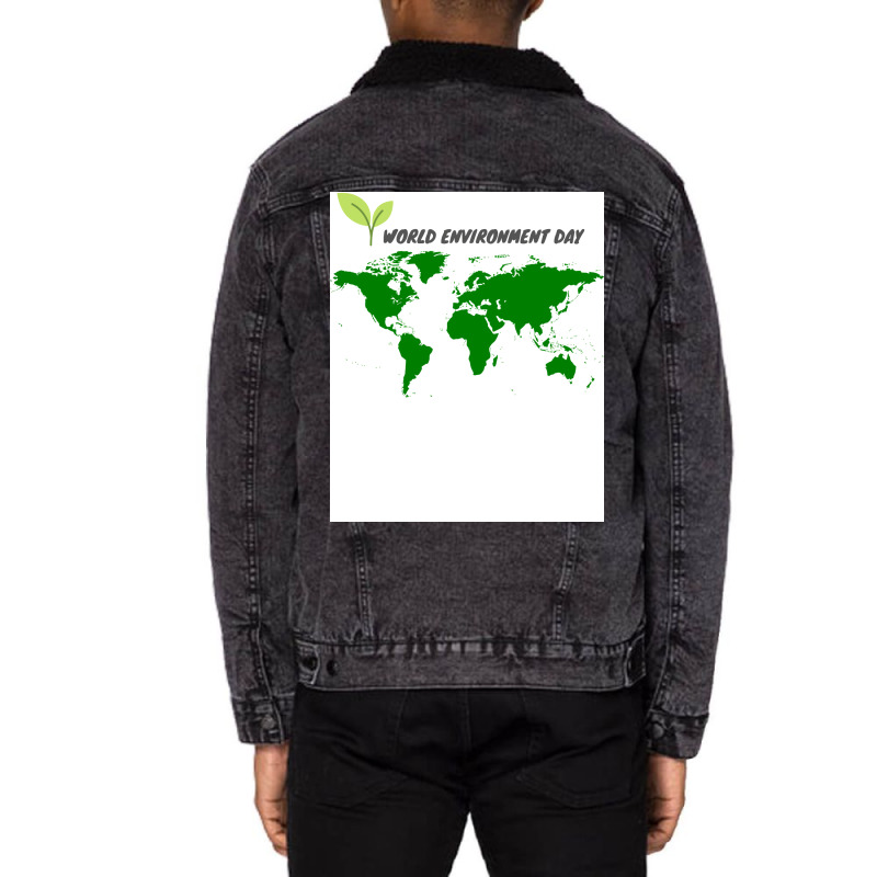 World Environment Day Hippie Unisex Sherpa-lined Denim Jacket | Artistshot