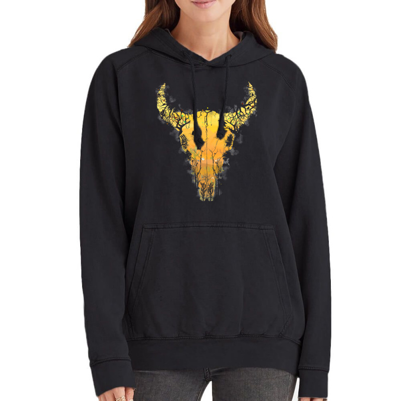 Dark Desert Cow Skull Vintage Hoodie | Artistshot