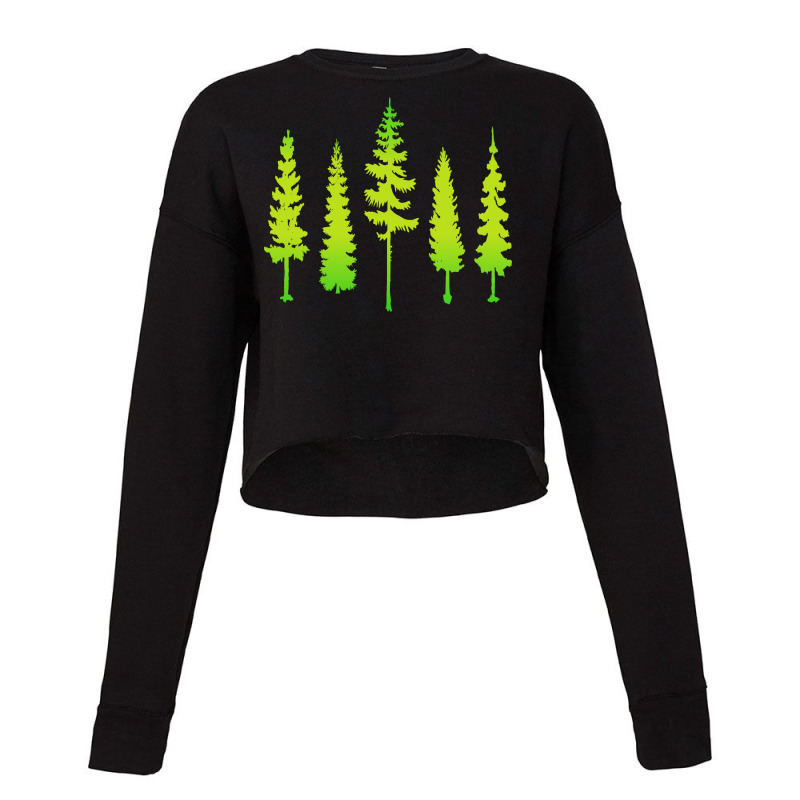 Beautiful Vibrant Conifer Trees Girl Cropped Sweater by dassenaykp | Artistshot