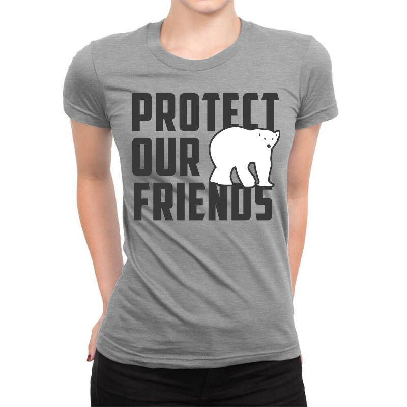 Protect Our Friends Polar Bear Cool Ladies Fitted T-Shirt by mantzaridayu | Artistshot