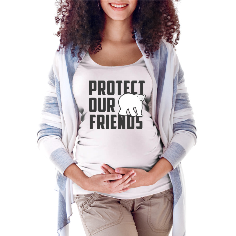 Protect Our Friends Polar Bear Cool Maternity Scoop Neck T-shirt by mantzaridayu | Artistshot