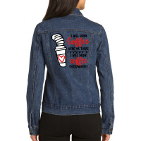 I Will Drink Coffee Anywhere Ladies Denim Jacket | Artistshot