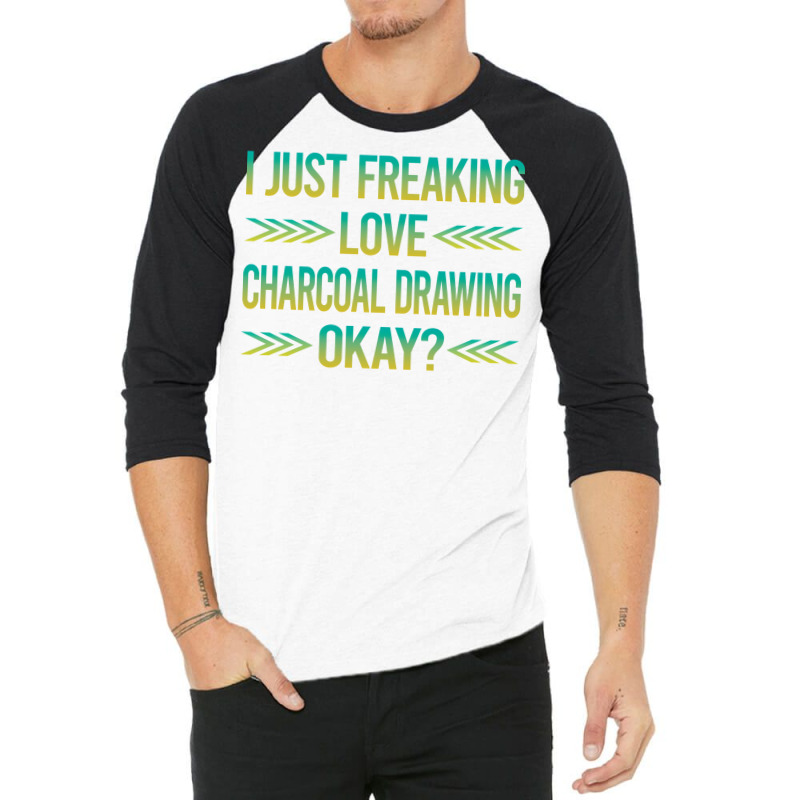 Freaking Love Charcoal Drawing Tumblr 3/4 Sleeve Shirt | Artistshot