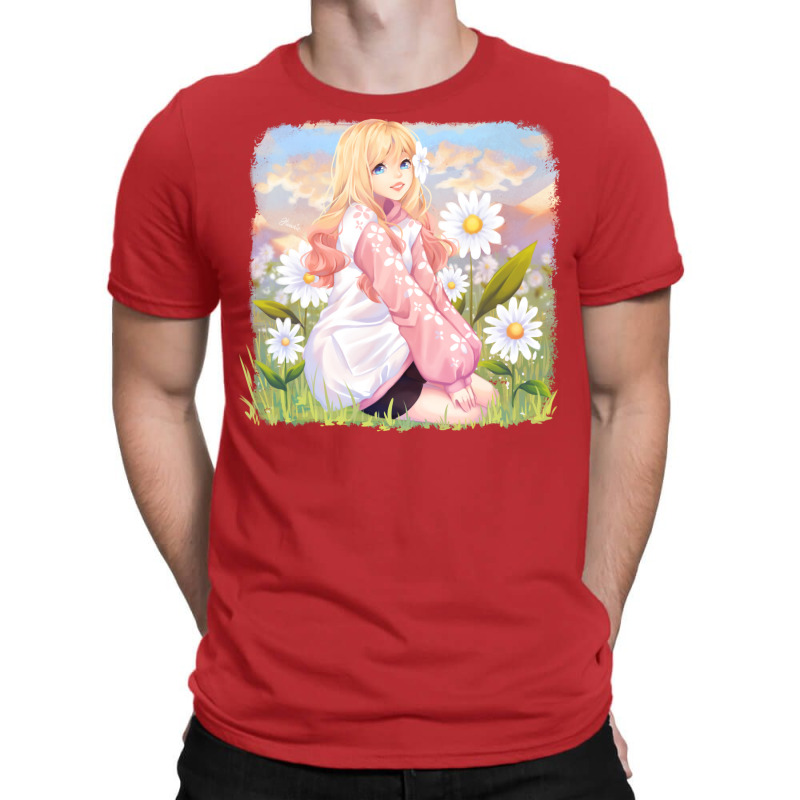 Flower Field Xi Yui Red T-Shirt by abataymunaevj | Artistshot