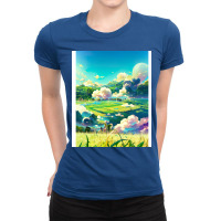 Field Of Colors Cute Ladies Fitted T-shirt | Artistshot