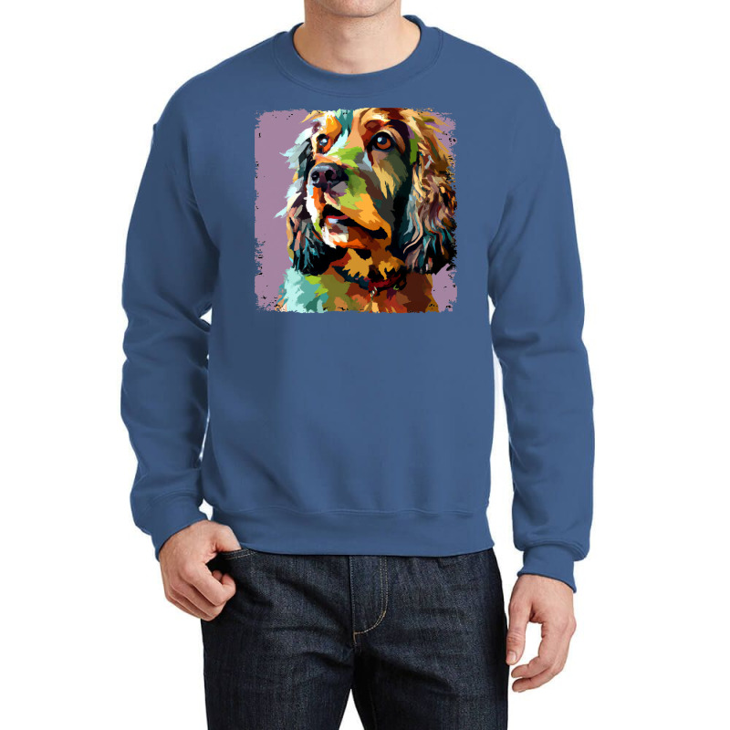 Field Spaniel Pop Art Dog Lover Gifts Girl Crewneck Sweatshirt by piltoroseros | Artistshot