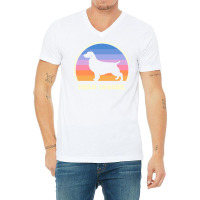 Field Spaniel Vintage Sunset Dog Cute V-neck Tee | Artistshot