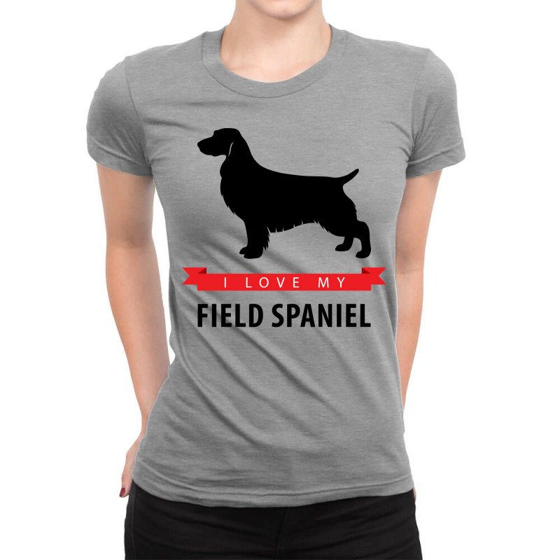 I Love My Field Spaniel Green Ladies Fitted T-Shirt by fadeafqank | Artistshot