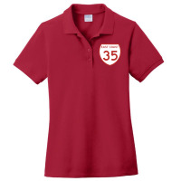 Highway 35 East Coast Ladies Polo Shirt | Artistshot