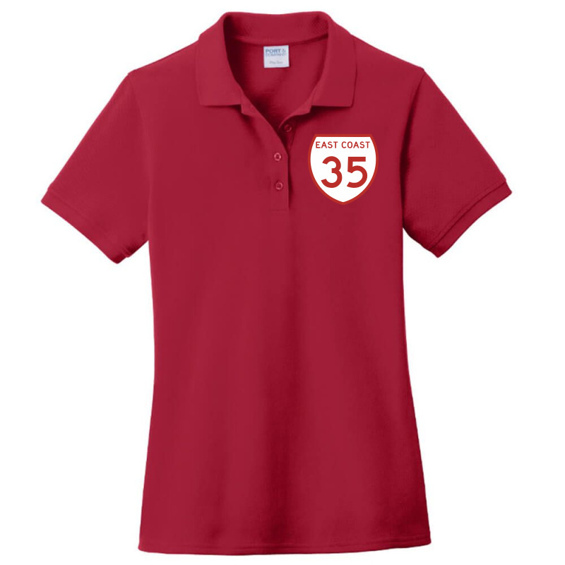 Highway 35 East Coast Ladies Polo Shirt by suiittukijo | Artistshot