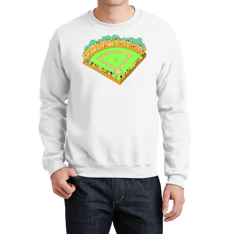 Baseball Field With Spectators In The Stands Yello Crewneck Sweatshirt by azapogosw | Artistshot