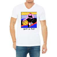 Work It Out Retro V-neck Tee | Artistshot