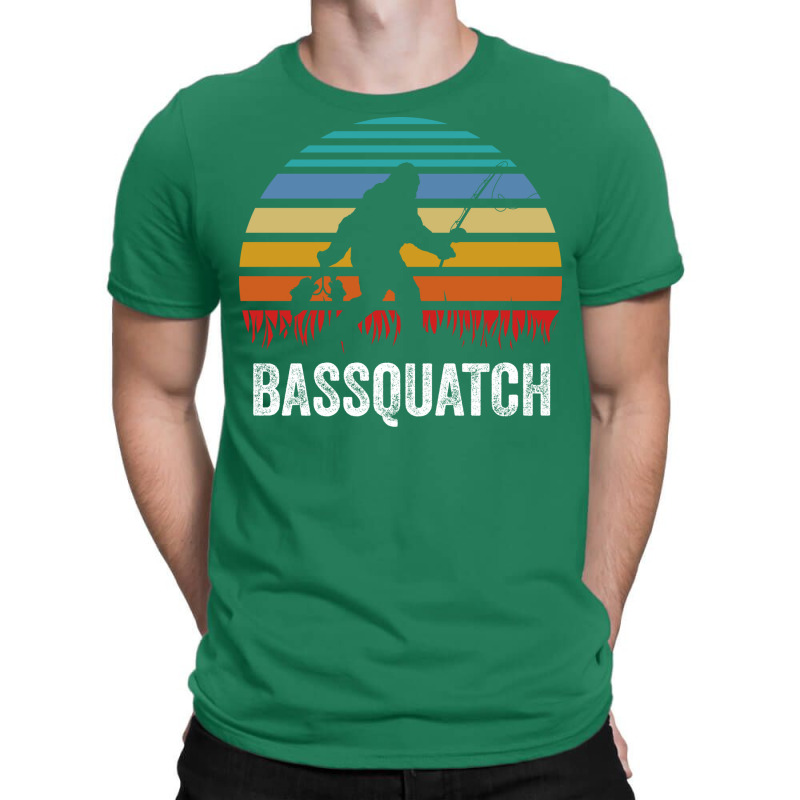 Bassquatch Bass Fishing Sasquatch Vintage Gift Red T-shirt | Artistshot