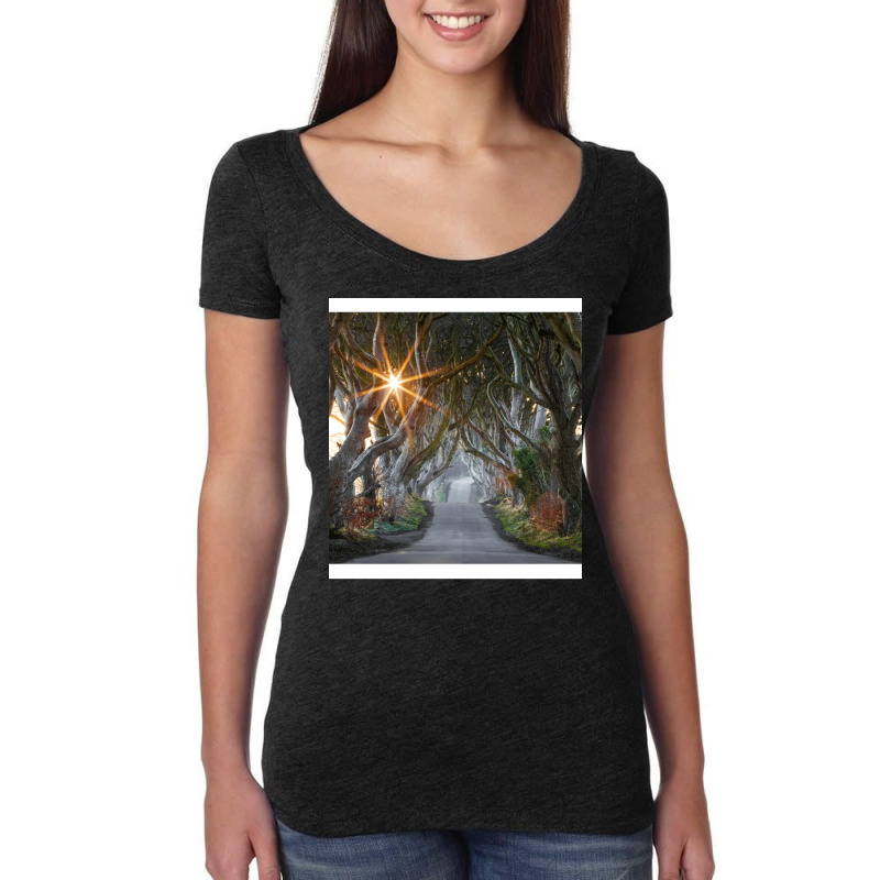 The Dark Hedges  County Antrim  Northern Ireland Women's Triblend Scoop T-shirt by pectolboevex | Artistshot