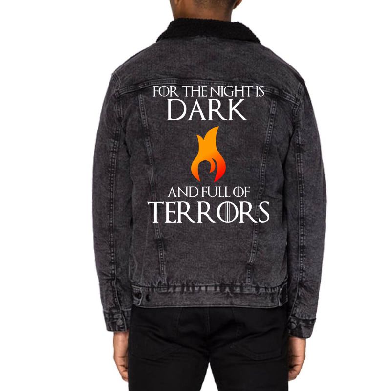 Night Is Dark And Full Of Terrors Unisex Sherpa-lined Denim Jacket | Artistshot