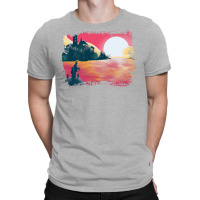 Sunset And Fishing View Landscape Blue T-shirt | Artistshot