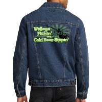 Walleye Fishin And Cold Beer Sippin Music Men Denim Jacket | Artistshot