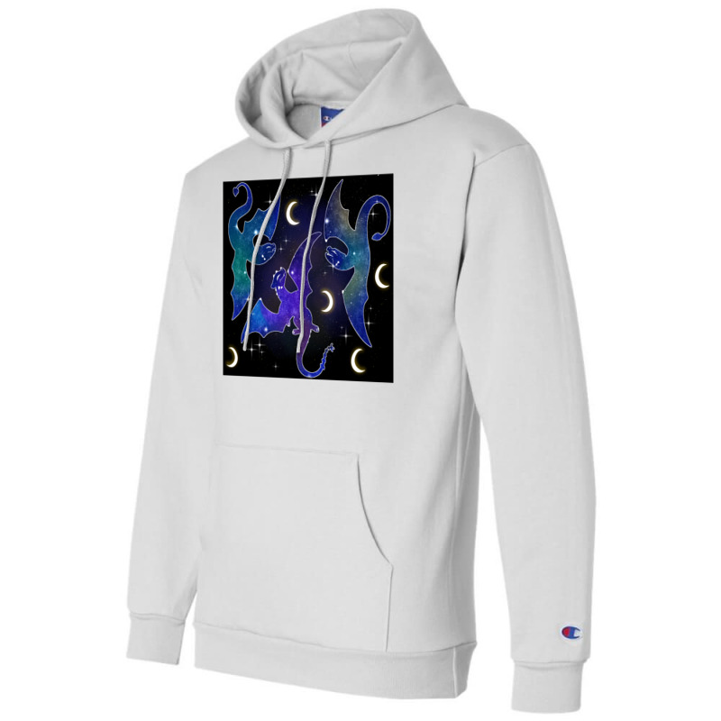 Night Sky Dragons Flying Champion Hoodie by ferrarperishc | Artistshot