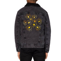 Eyes Of The Void   Golden Fire Unisex Sherpa-lined Denim Jacket | Artistshot