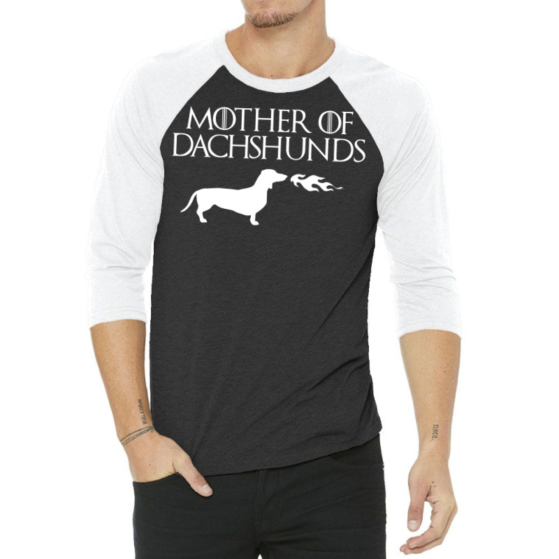 Mother Of Dachshunds (white) 3/4 Sleeve Shirt by peatcrascow | Artistshot