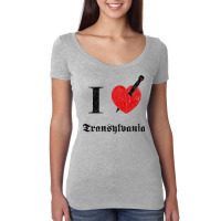 I Love Transylvania (black Eroded Font) Women's Triblend Scoop T-shirt | Artistshot