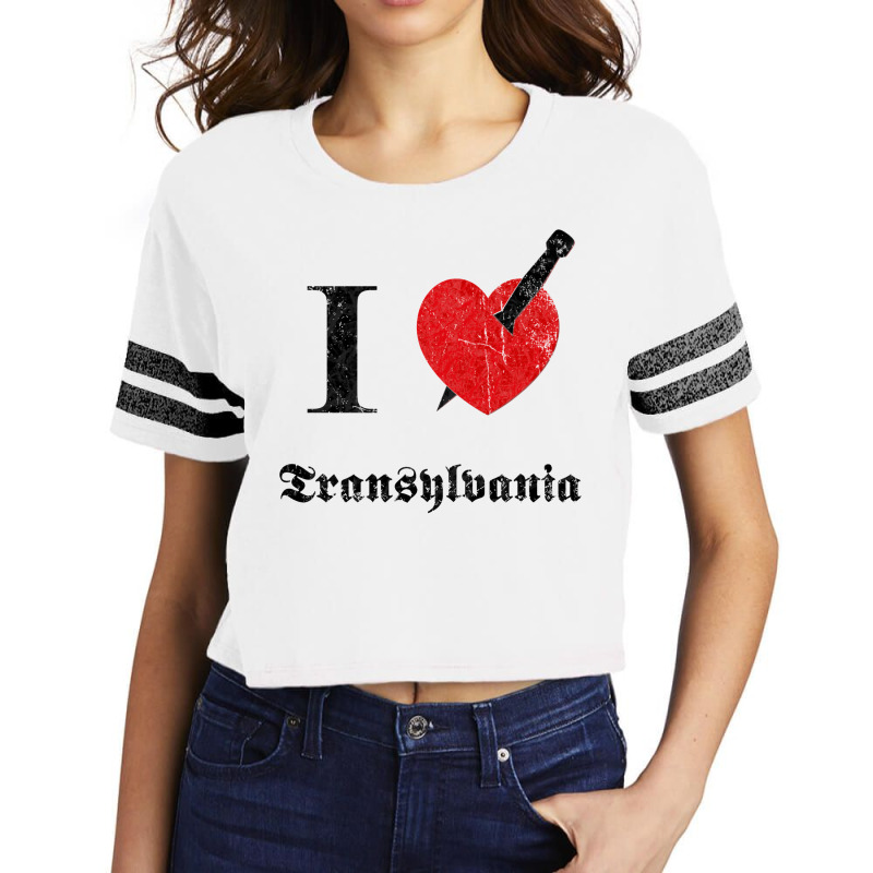 I Love Transylvania (black Eroded Font) Scorecard Crop Tee by easontatgeg | Artistshot