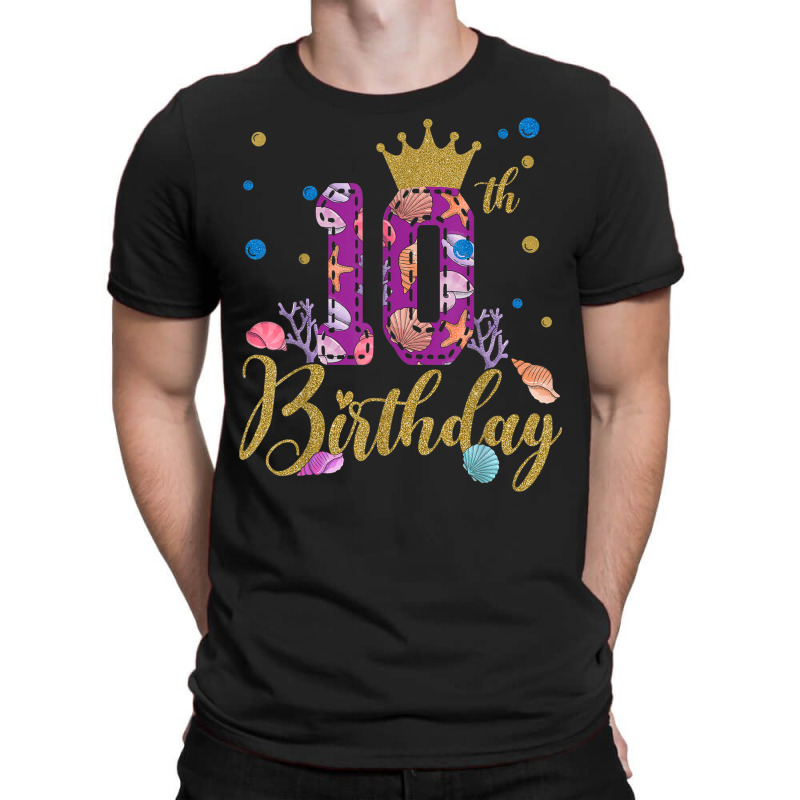 Happy 10th Birthday With Cool Crown And Number T-shirt | Artistshot