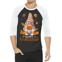 Cute Gnome Happy Thanksgiving Autumn Fall Pumpkin 3/4 Sleeve Shirt | Artistshot