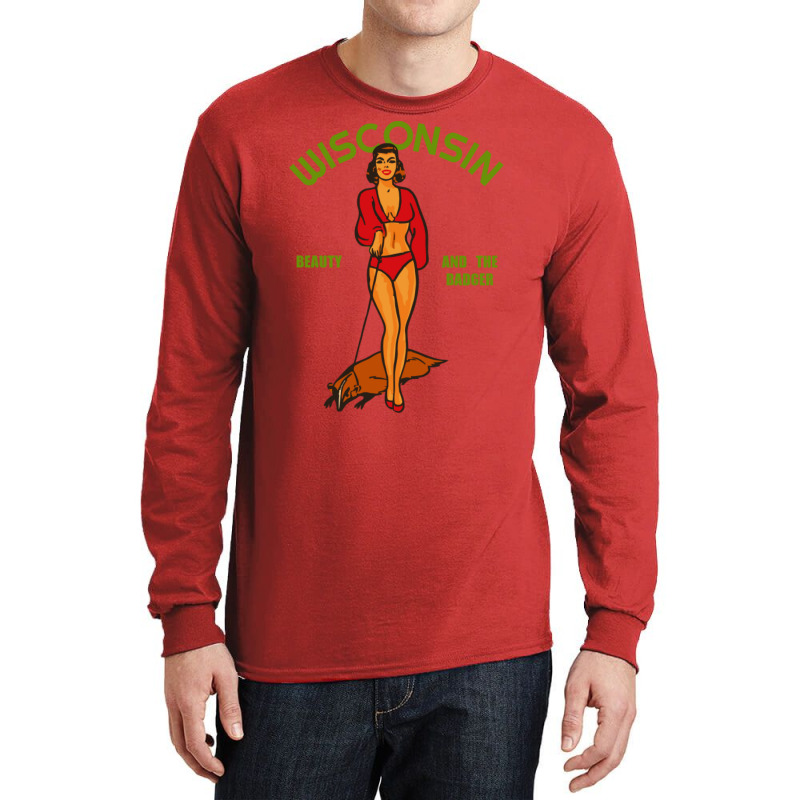 Beauty And The Badger  Retro Wisconsin Pride Long Sleeve Shirts | Artistshot