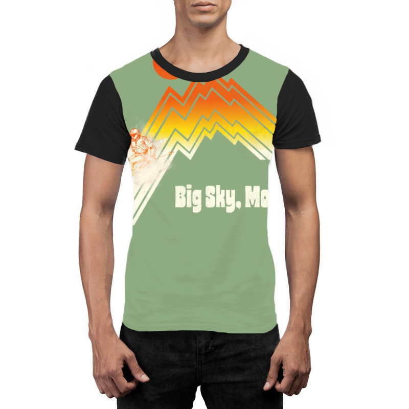 Big Sky Montana 70s80s Retro Souvenir Style Skiing Graphic T-shirt by lyxellseradjq | Artistshot