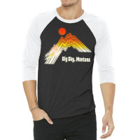 Big Sky Montana 70s80s Retro Souvenir Style Skiing 3/4 Sleeve Shirt | Artistshot