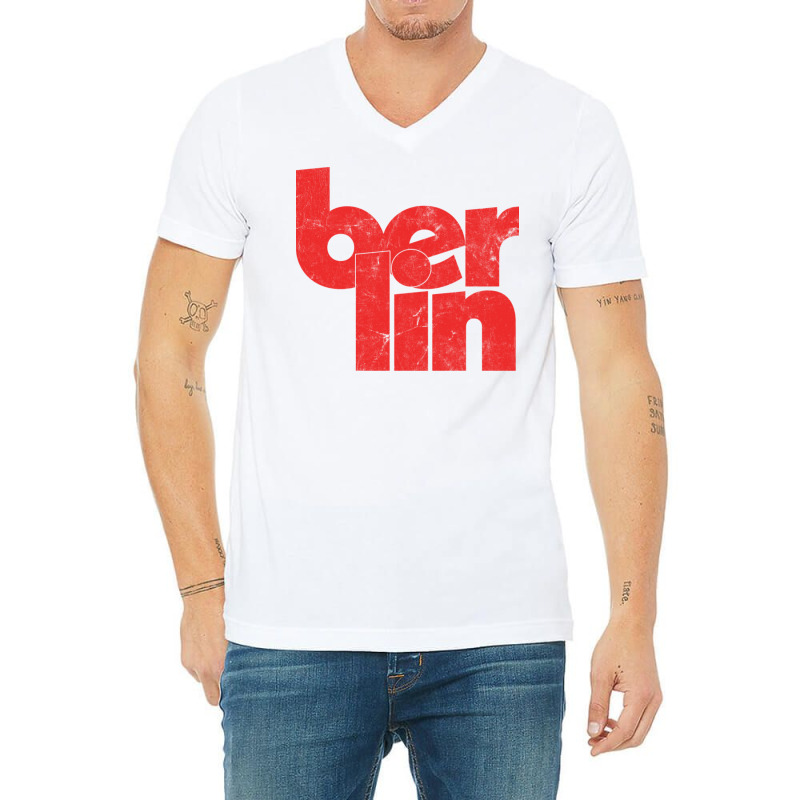 Berlin  Retro Typography Design V-neck Tee | Artistshot