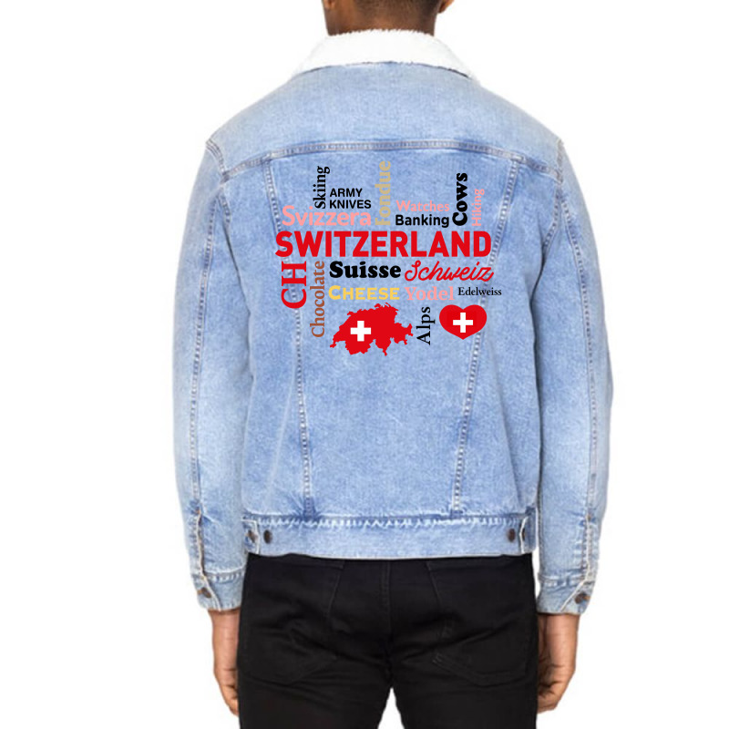 Switzerland Unisex Sherpa-lined Denim Jacket | Artistshot