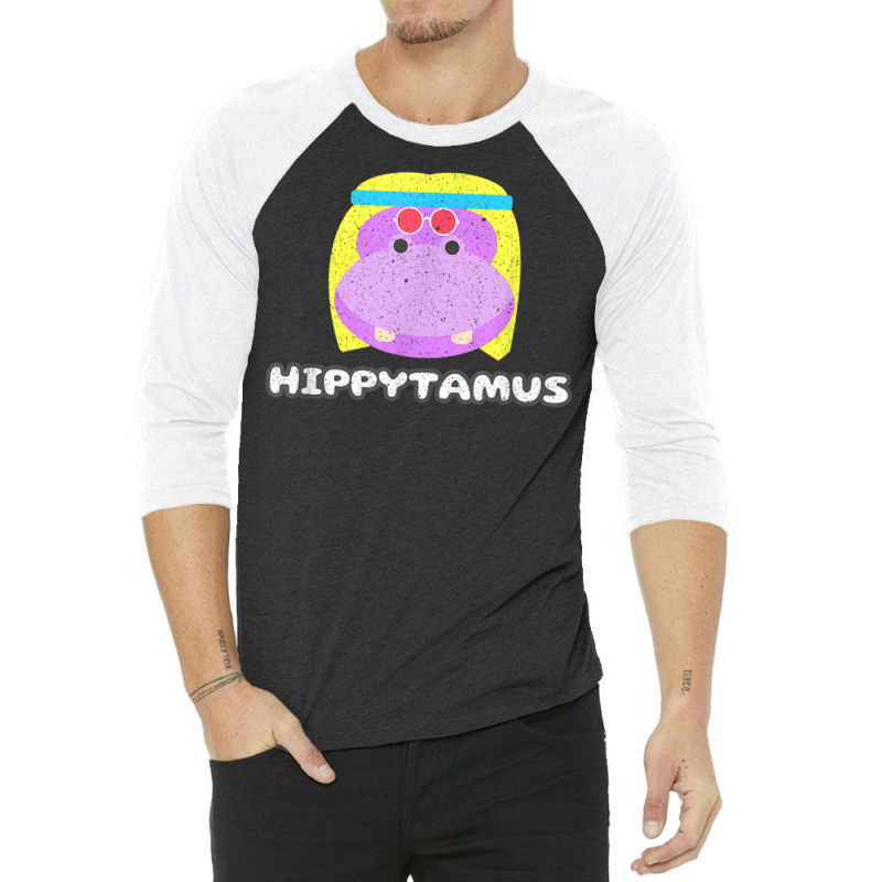 Funny Hippo Hippypotamus Vintage Animal Lovers 3/4 Sleeve Shirt | Artistshot