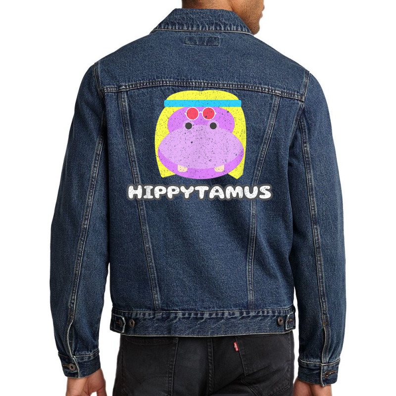 Funny Hippo Hippypotamus Vintage Animal Lovers Men Denim Jacket | Artistshot