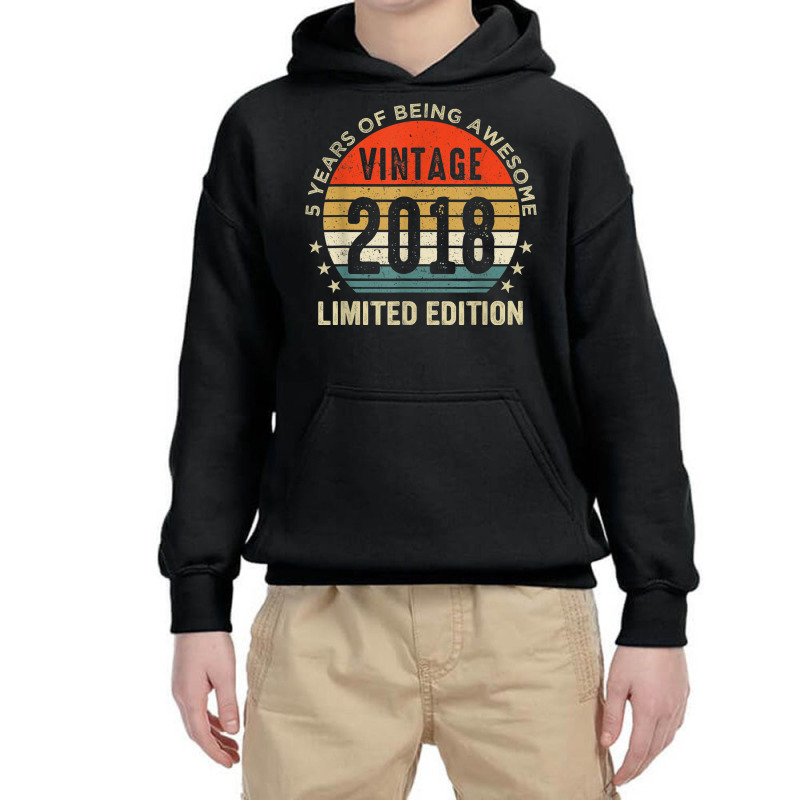 5 Year Old Gifts Vintage 2018 Limited Edition 5th Youth Hoodie by Fashlaza | Artistshot