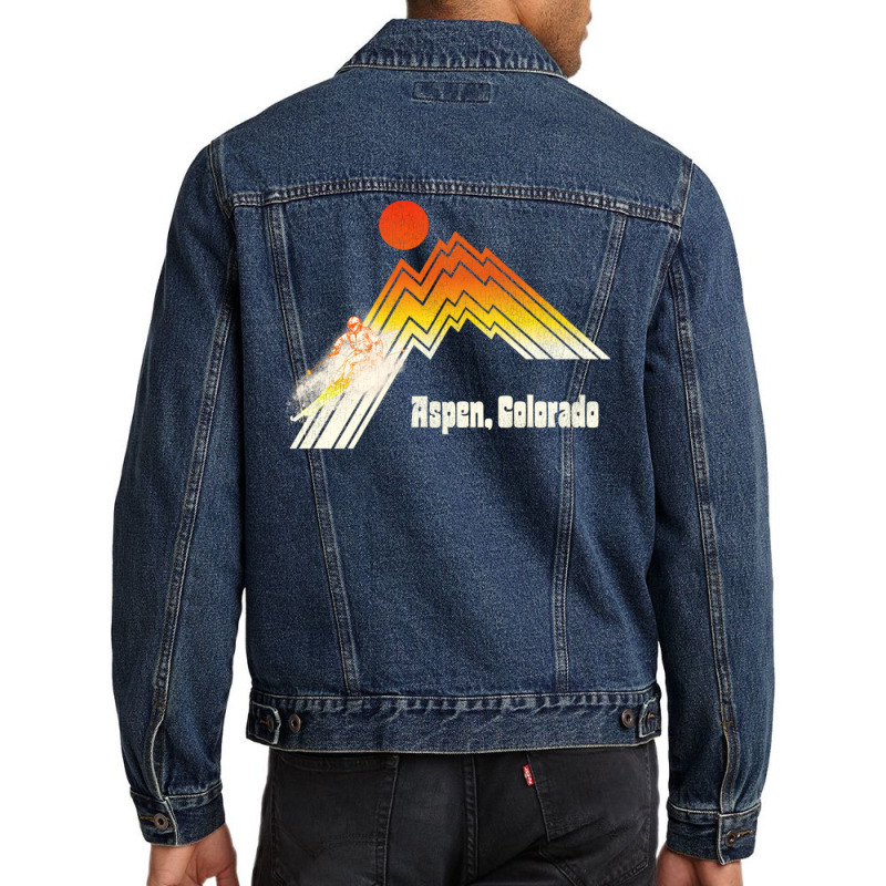 Aspen Colorado 70s80s Retro Souvenir Style Skiing Men Denim Jacket by zaheretippanp | Artistshot