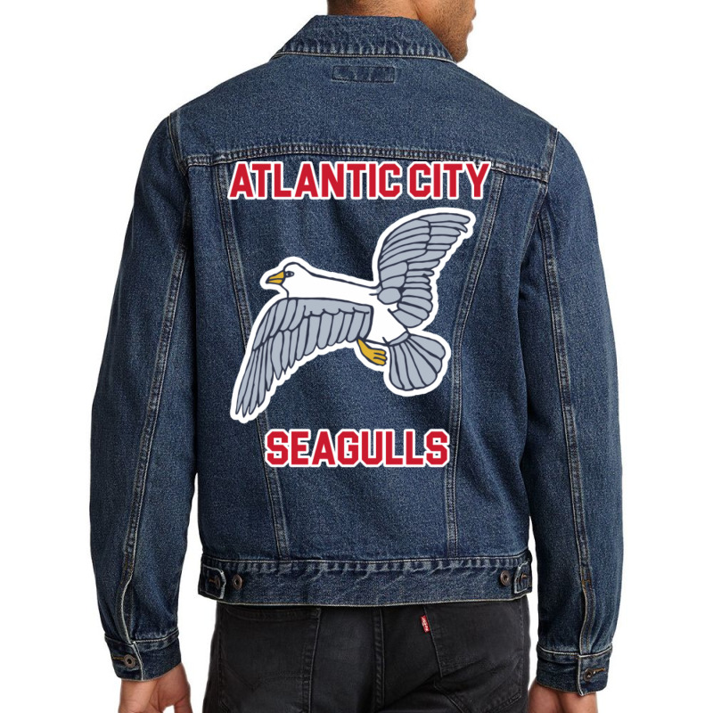 Atlantic City Seagulls )( Retro Throwback Basketba Men Denim Jacket | Artistshot