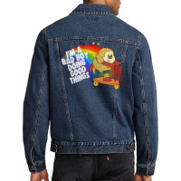 Bad Boy  Vintage Aesthetic Meme 80s Cartoon Design Men Denim Jacket | Artistshot