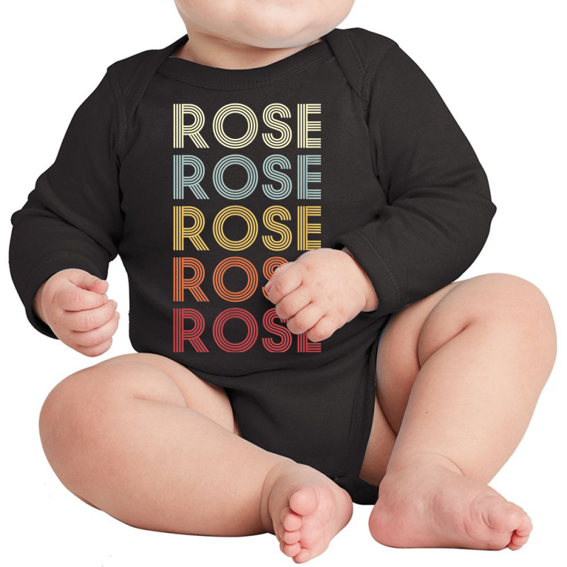 Rose Michigan Rose Mi Retro Vintage Text Long Sleeve Baby Bodysuit | Artistshot