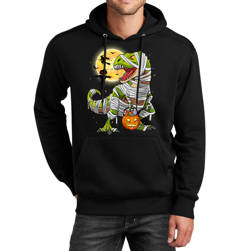 Dinosaur T Rex Mummy Pumpkin With Moon Halloween C Unisex Hoodie | Artistshot