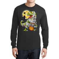 Dinosaur T Rex Mummy Pumpkin With Moon Halloween C Long Sleeve Shirts | Artistshot