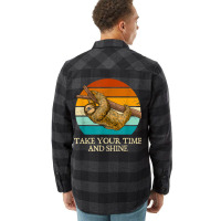 Take Your Time And Shine Sloth Lover Motivational Flannel Shirt | Artistshot