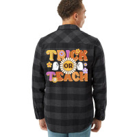 Retro Trick Or Teach Ghost Teacher Halloween Costu Flannel Shirt | Artistshot