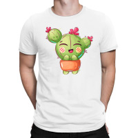 Sunset Smile Of Funny Cactus Flowerpot T-shirt | Artistshot