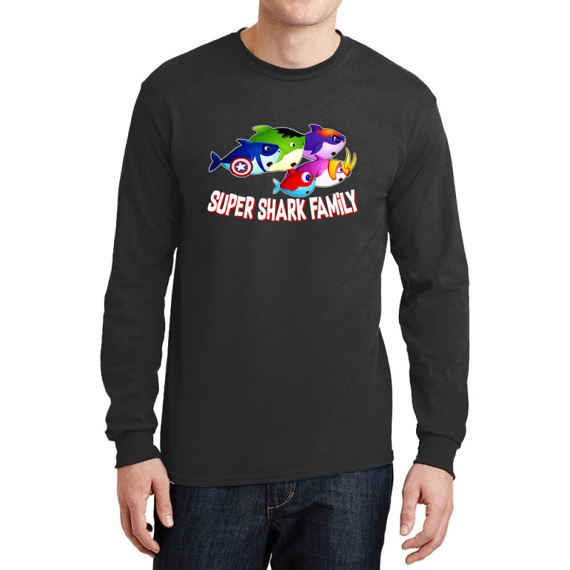 Super Shark Family Shark Ocean Long Sleeve Shirts by nokwqaart | Artistshot