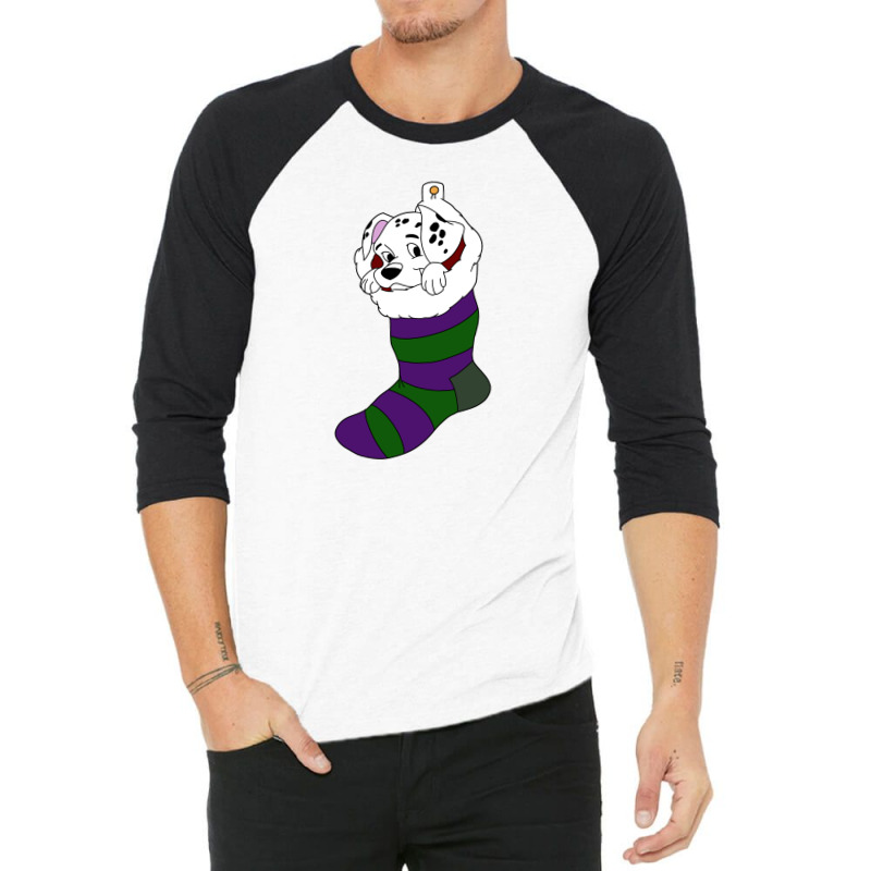 Dalmatian Puppy In A Stocking 3/4 Sleeve Shirt | Artistshot